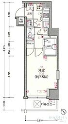 パレ・ホームズ武蔵小山 1Kの間取図画像
