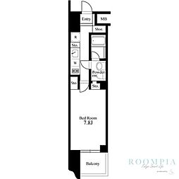 Primal新宿若松町 1Kの間取図画像