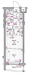 THEPREMIUMCUBEG東中野 2Kの間取図画像