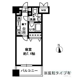 レジディア四谷三丁目 1Kの間取図画像