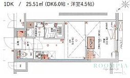 ハーモニーレジデンス東京南砂パークサイド 1DKの間取図画像