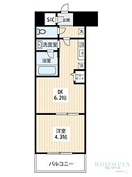 ハーモニーレジデンスNORTHザ・ガーデン 1DKの間取図画像