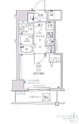 レーヴアデル千住新橋 1Kの間取図画像