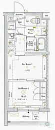 アークマーク中野坂上 2Kの間取図画像