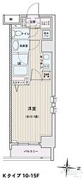 エスティメゾン錦糸町2 1Kの間取図画像