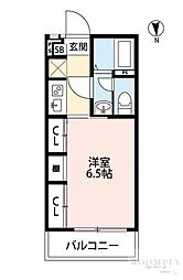 ヘスティア 1Kの間取図画像