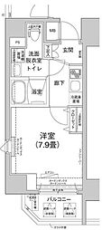 ティモーネ上野の森ノース 1Kの間取図画像