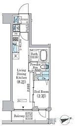 PrimeBliss東中野駅前 1LDKの間取図画像