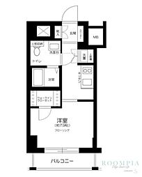 アーバイル三軒茶屋 ワンルームの間取図画像