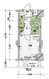 ParkWell早稲田弐番館 1Kの間取図画像