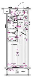 THEPREMIUMCUBEG東中野 1Kの間取図画像