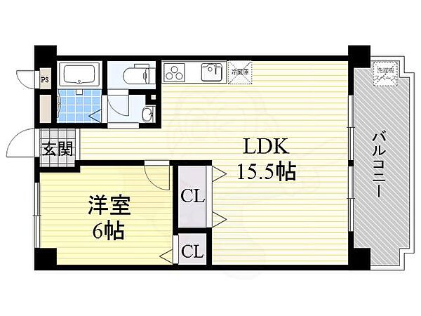 ハイツモリヤマ ｜大阪府豊中市寺内２丁目(賃貸マンション1LDK・2階・43.74㎡)の写真 その2