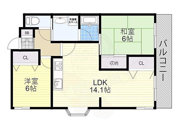 アンデュノール千里 503｜大阪府吹田市千里山高塚(賃貸マンション2LDK・5階・60.60㎡)の写真 その2