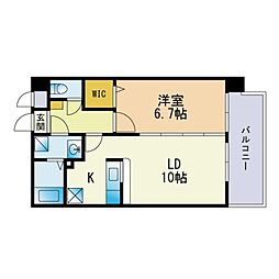 レジデンス20 1LDKの間取図画像