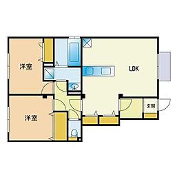ウィン 2LDKの間取図画像
