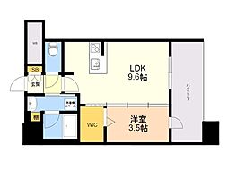 エンクレスト博多駅南GRACE 1LDKの間取図画像