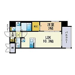 グランフォーレ博多駅プレミア 1LDKの間取図画像