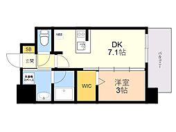 エンクレスト博多駅南BASE 1DKの間取図画像