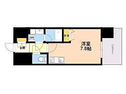 デュ・レジア博多レジデンス ワンルームの間取図画像