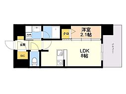 デュ・レジア博多レジデンス 1LDKの間取図画像