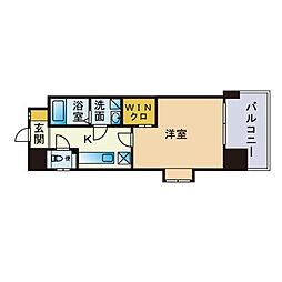 エンクレスト博多駅東 1Kの間取図画像