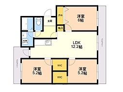 カームヒルズ板付 3LDKの間取図画像