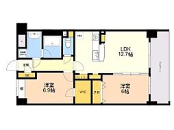 アンドルーツ駅東 2LDKの間取図画像