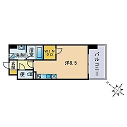 カーサエンペサール ワンルームの間取図画像