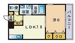 レジディア博多2 1LDKの間取図画像