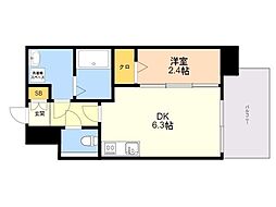 モダンパラッツォ博多駅南AXIA 1DKの間取図画像