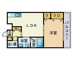 レジディア博多2 1LDKの間取図画像