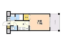 レジディア博多2 1Kの間取図画像