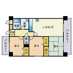 レ・リヴラン 3LDKの間取図画像
