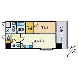 カーサエンペサール 1DKの間取図画像
