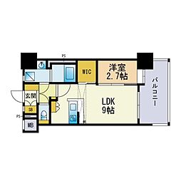 エンクレスト空港通り 1LDKの間取図画像