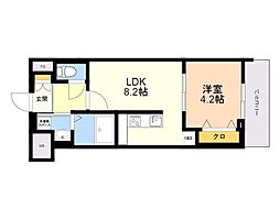 パルククレール博多 1LDKの間取図画像