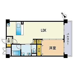 カーサリナート東比恵 1LDKの間取図画像