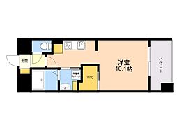 ＬＩＢＴＨ博多駅南6 12階ワンルームの間取り
