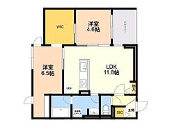 GrandValley博多 2LDKの間取図画像