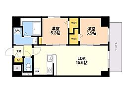 博多グランドレジデンス 2LDKの間取図画像