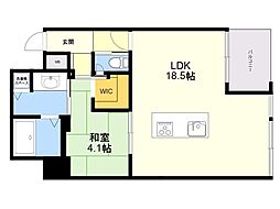 アルティザ博多ミッドシティ 1LDKの間取図画像