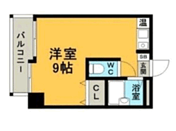 パンルネックスクリスタル九大前 ワンルームの間取図画像