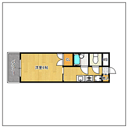 OAKVILLA九産大前STA.16th 1Kの間取図画像