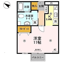 コンフォート今の庄 1Kの間取図画像