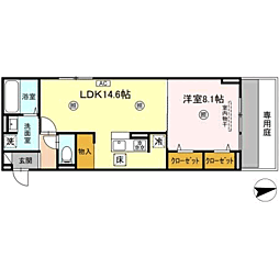 ブラン新宮中央 1LDKの間取図画像
