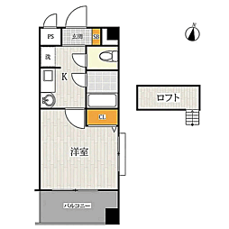 ロイヤル香椎 1Kの間取図画像