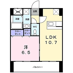 オーレオール 1LDKの間取図画像