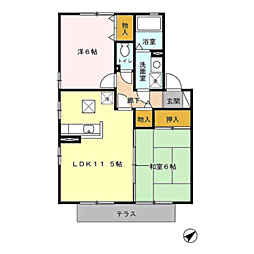 リビングタウン舞の里B棟 2LDKの間取図画像