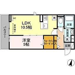 ルミナス和白 1LDKの間取図画像