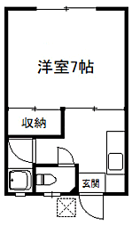 コーポ奈須 1Kの間取図画像